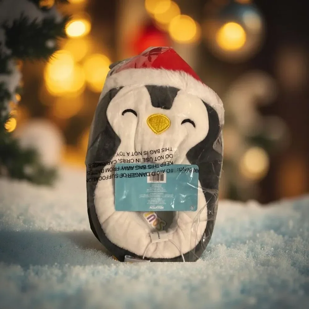NIP Holiday Squishmallows Penguin Slipper Black / White Size 11/12